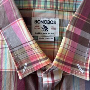 Bonobos Button Down Collar shirt w/ pocket size S long sleeve plaid cotton  EUC
